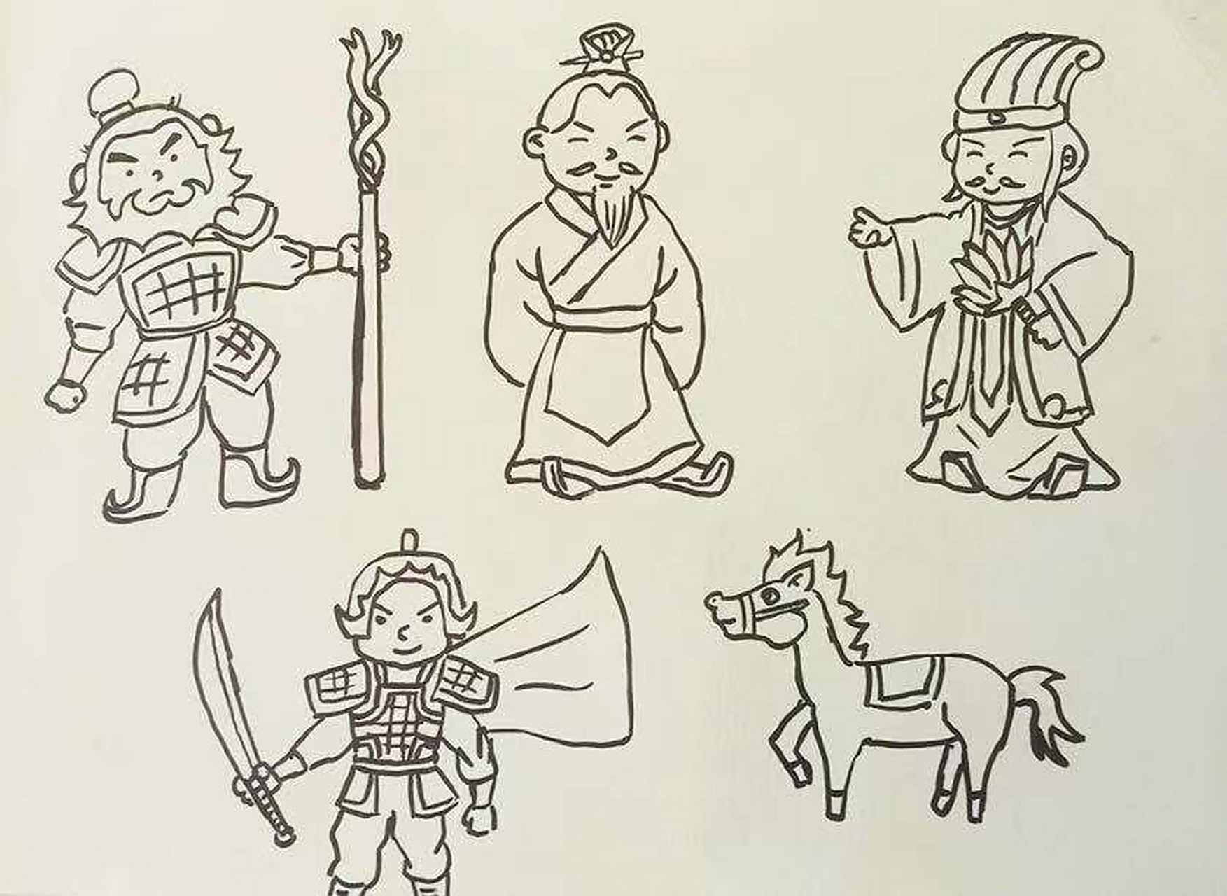 手绘儿童画《三国演义》 手绘儿童画《三国演义》