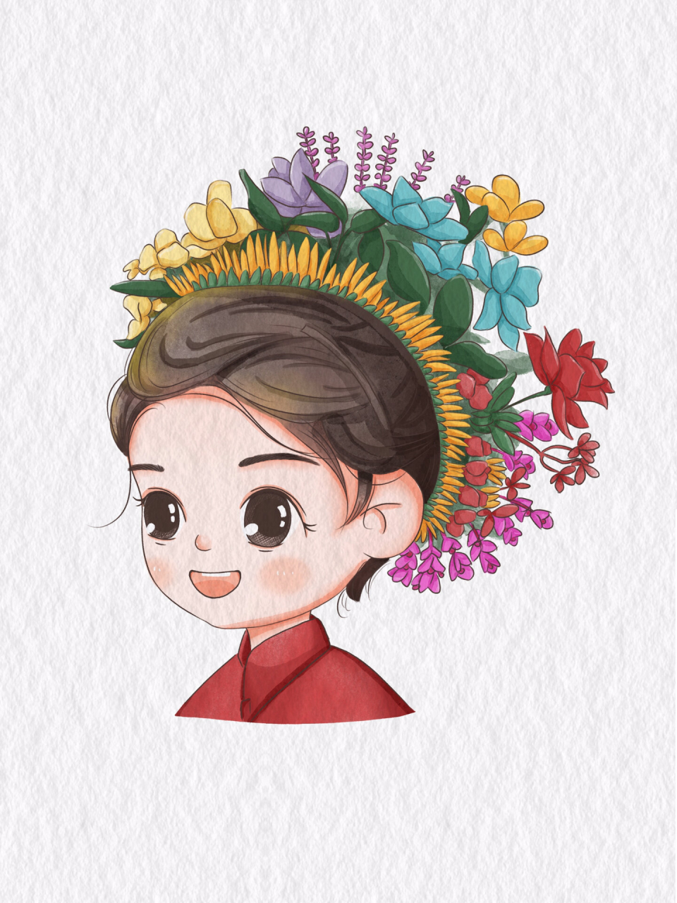 一起画一个簪花围颖宝吧2156611566