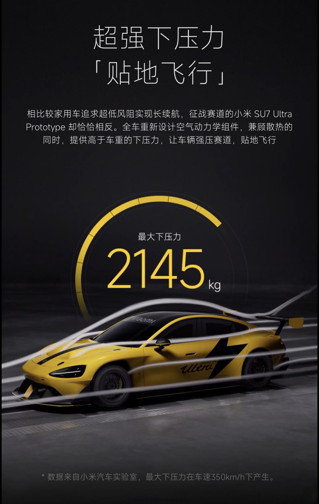 官方对su7 ultra prototype最大下压力2145kg的相关问题进行了回应 1