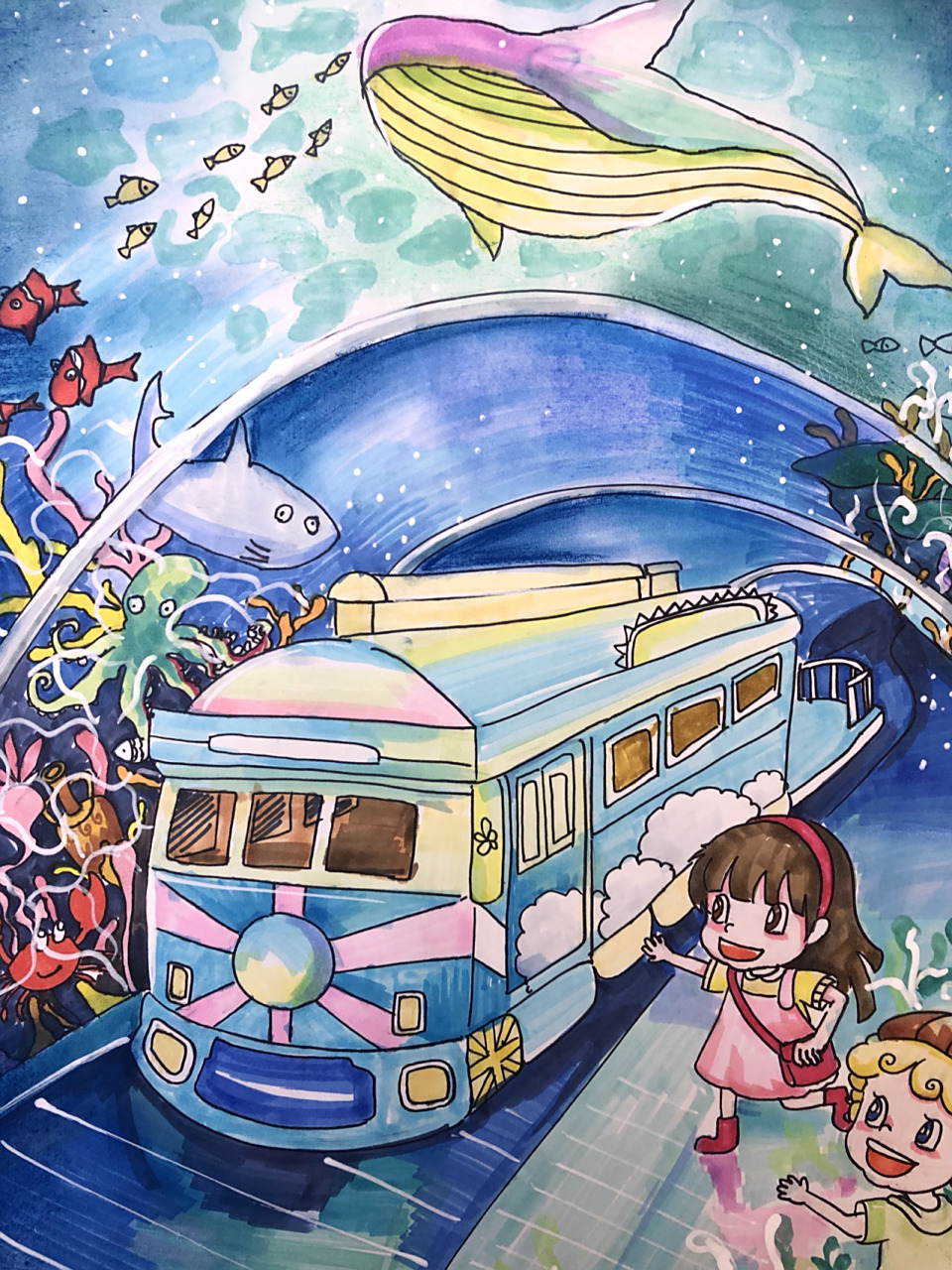 科幻画 海底世界 学生作品分享 海底世界