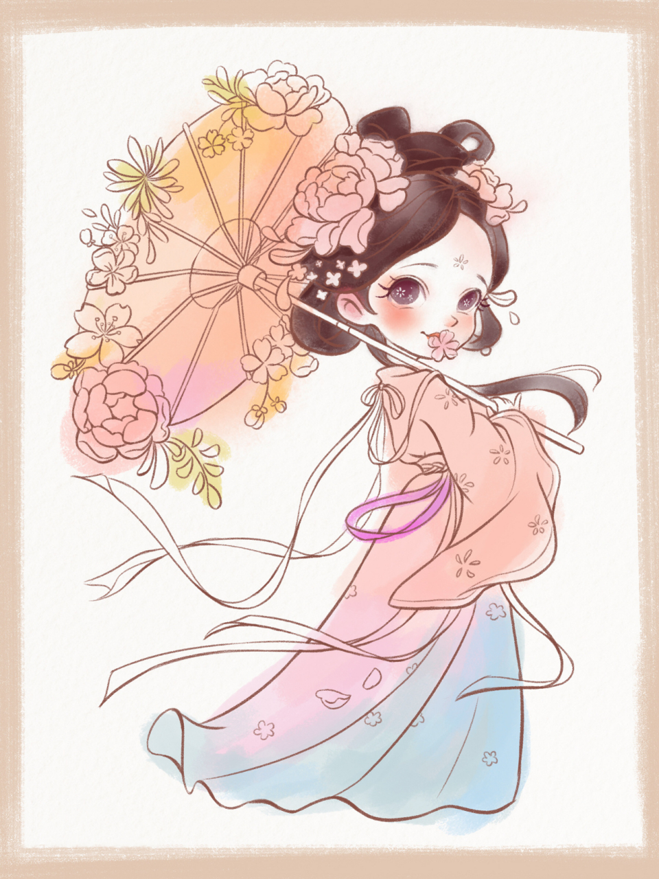 09速写打卡d102|手绘人物花仙子|儿童插画 参考造型是  真仙女下凡