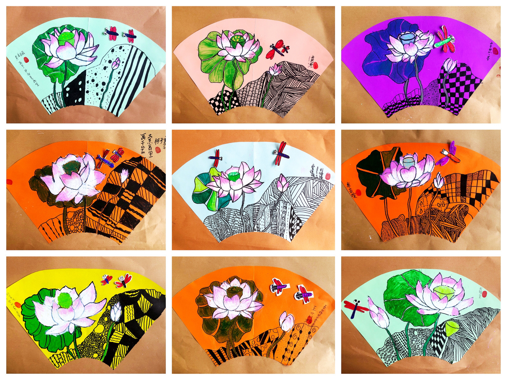 6-8岁儿童创意画——《夏日荷花》 【情景描述】 瞧!