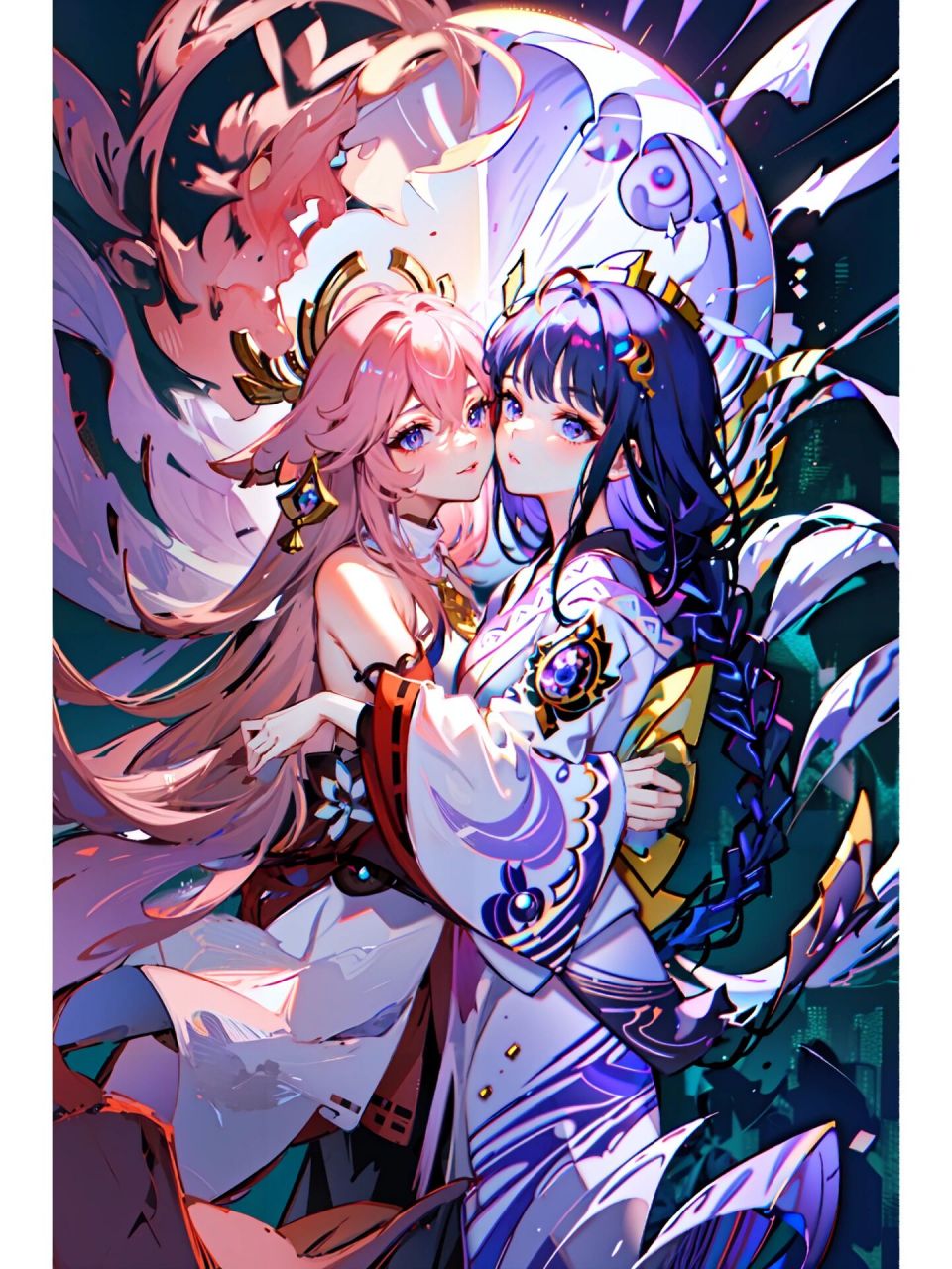 【鸣神组】八重神子x雷电影 是谁说再也不画cp图的来着… 看我手画得