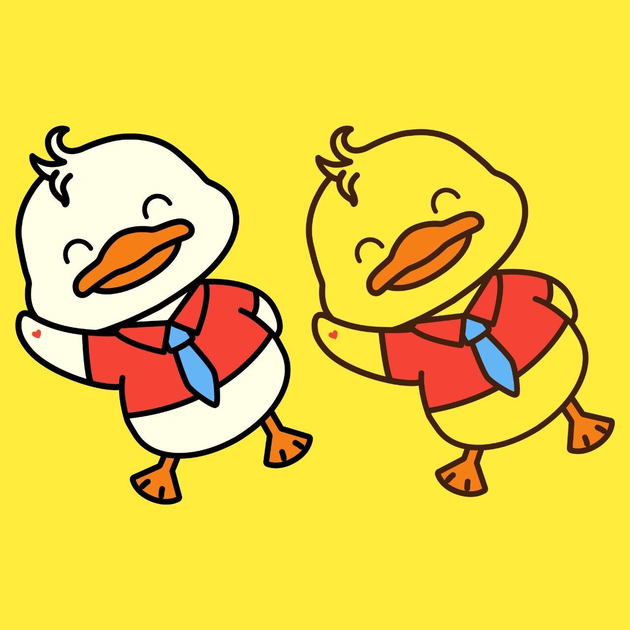 小黄鸭,好运鸭,卡通形象设计,头像分享