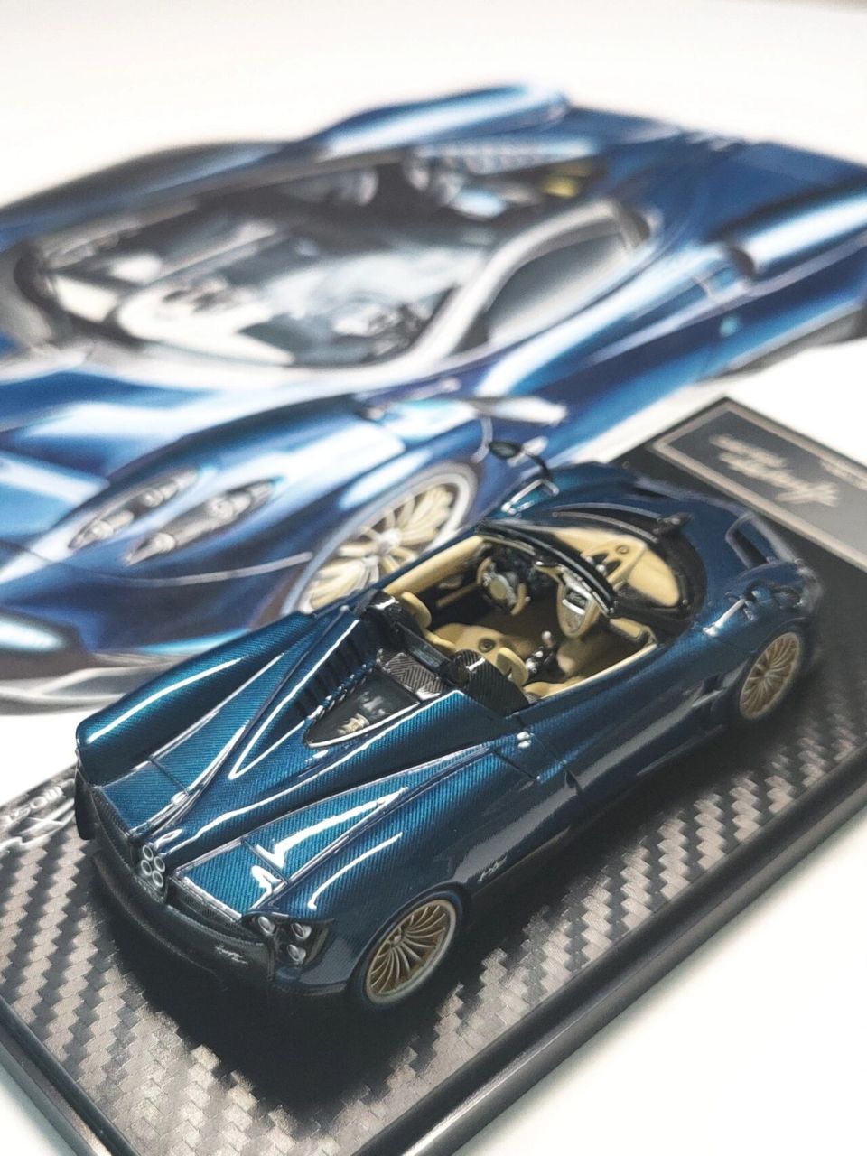 马克笔彩铅手绘 帕加尼huayra 汽车模型 给自己的的ar 1/43帕加尼配幅