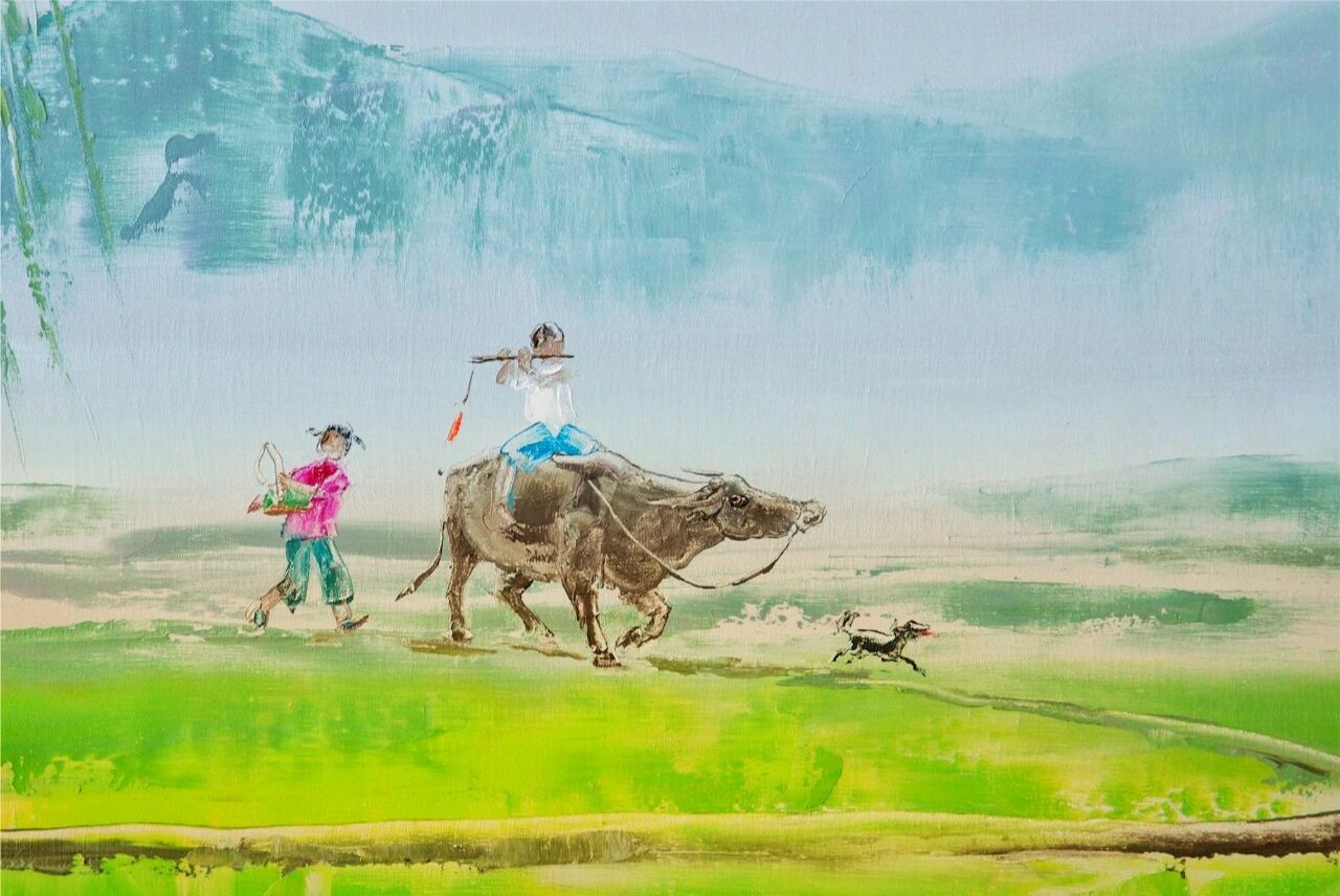 刘文进意象油画《田园牧歌》