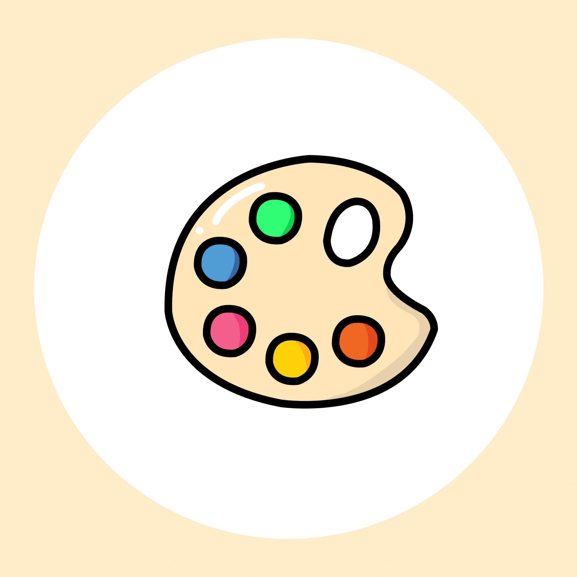 简笔画教程分享-文具系列(调色盘)