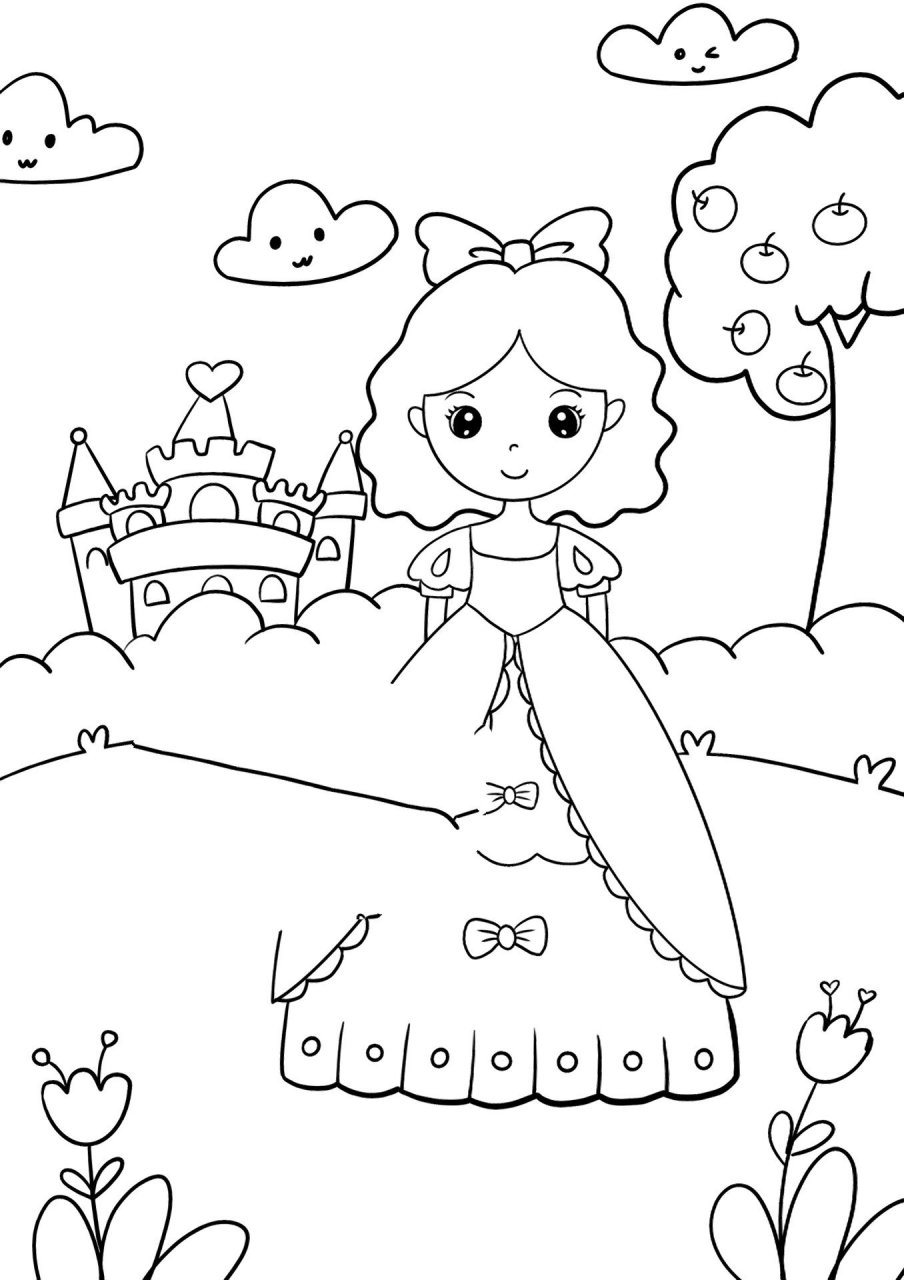 白雪公主儿童画 公主卡通画动漫人物 城堡98儿童绘画 公主94