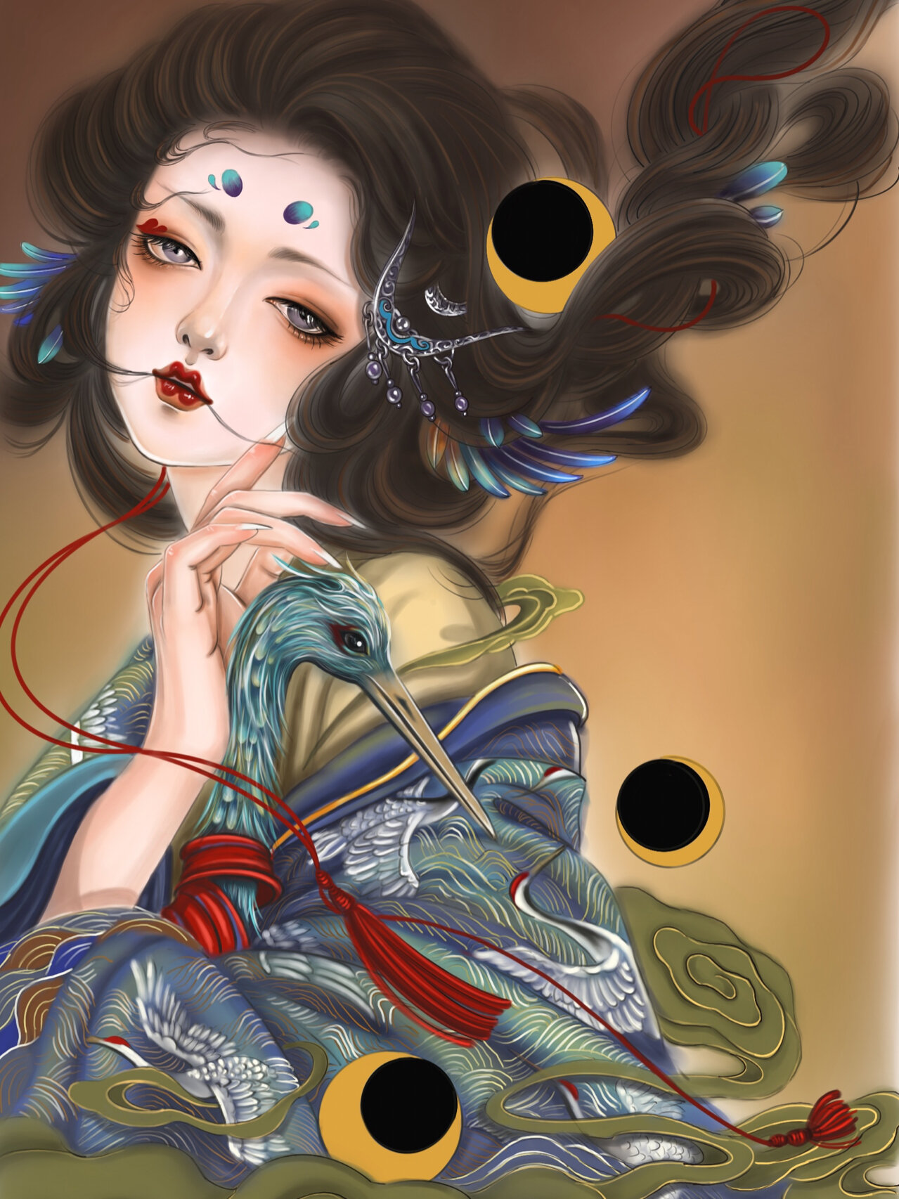 古风手绘——山海经 青鸟