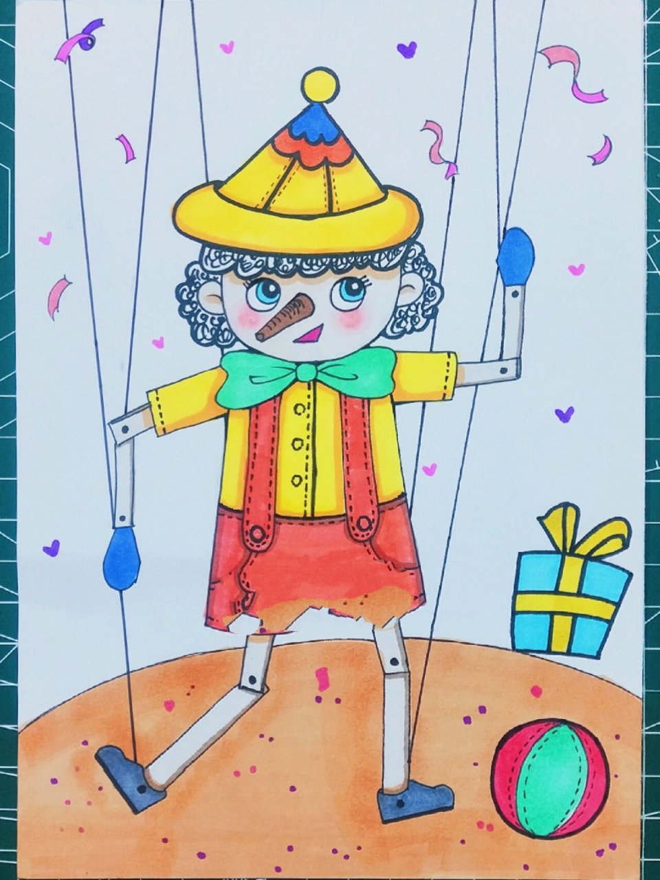 简笔画 儿童画 木偶丨有过程