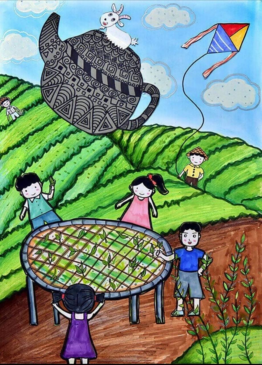 茶香四溢绘画图片图片