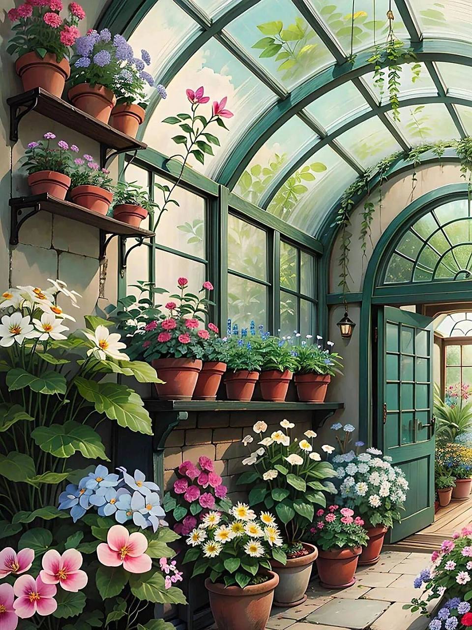 分享一组好看的花园绘画作品