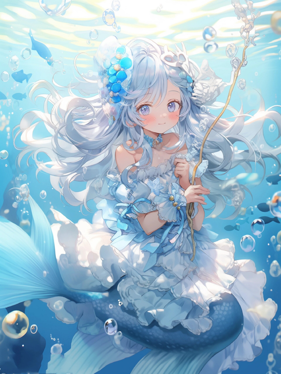 深海人鱼|公主61美少女 #笔记灵感# #我和ai有画说# #头像分享