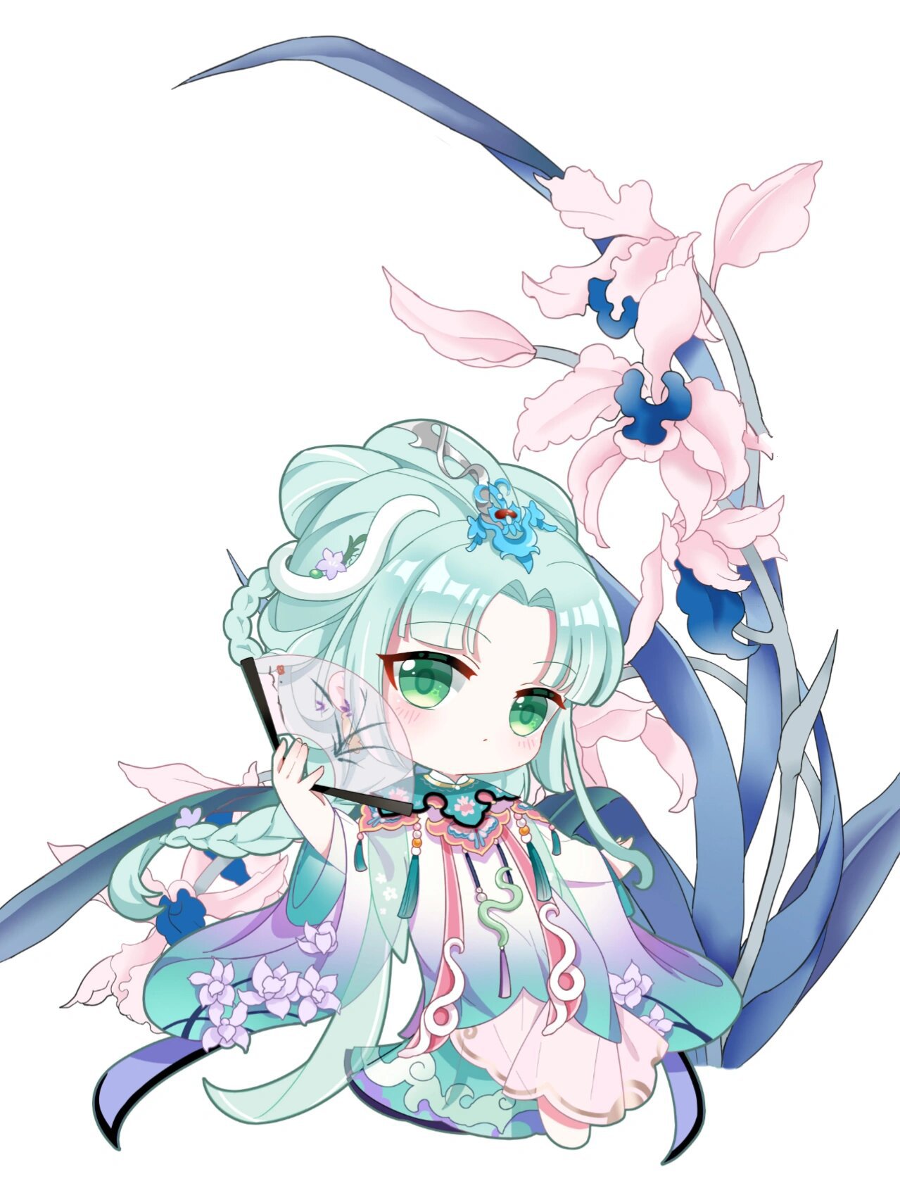 国风十二生肖巳蛇拟人q版少女头像壁纸分享