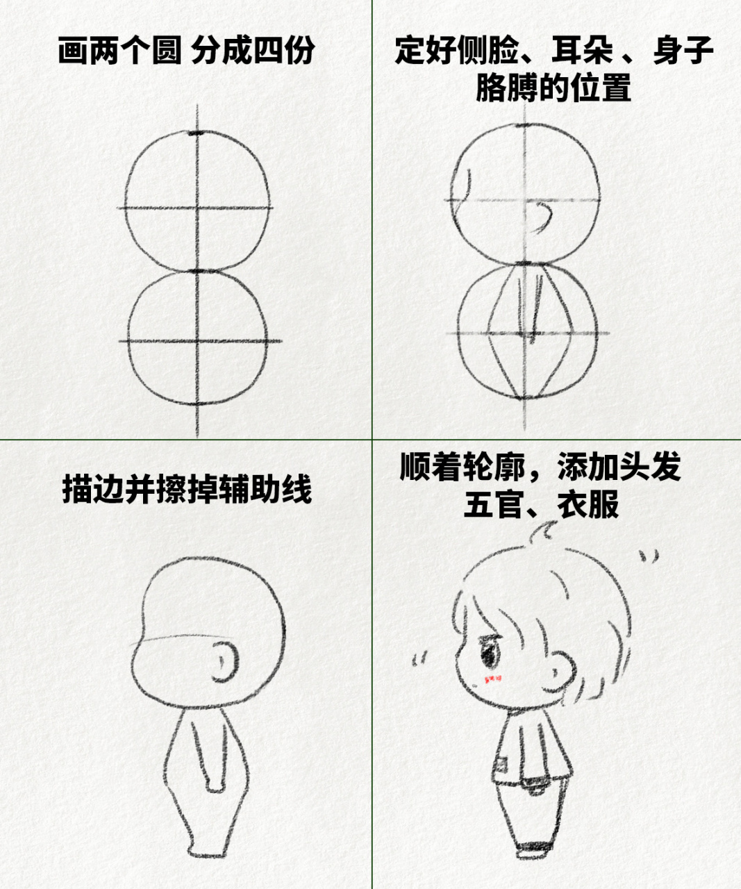 小男孩简笔画教程～～新手教程 今日可爱教程 简笔画教程 手绘分享