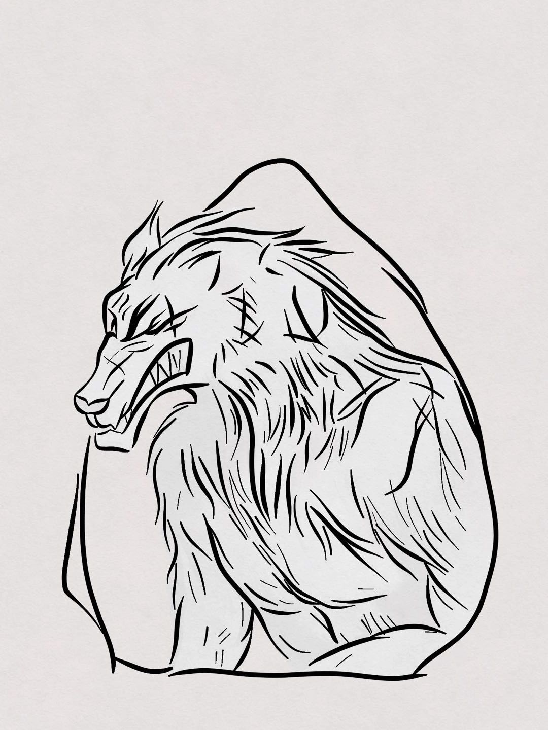 手绘|狼人杀角色——白狼王