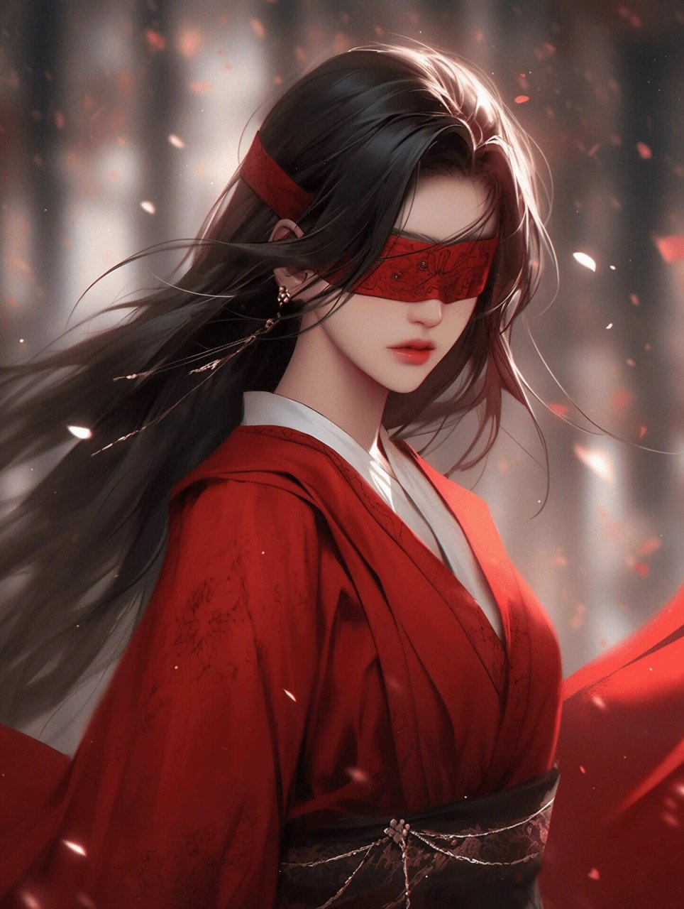 感|古风头像 瑰姿艳逸的身影从竹林中袅袅而来一袭红衣尽显风华绝代