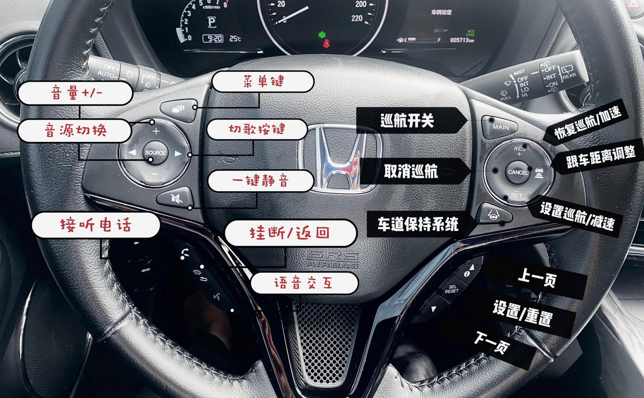 东风本田xrv的按键说明