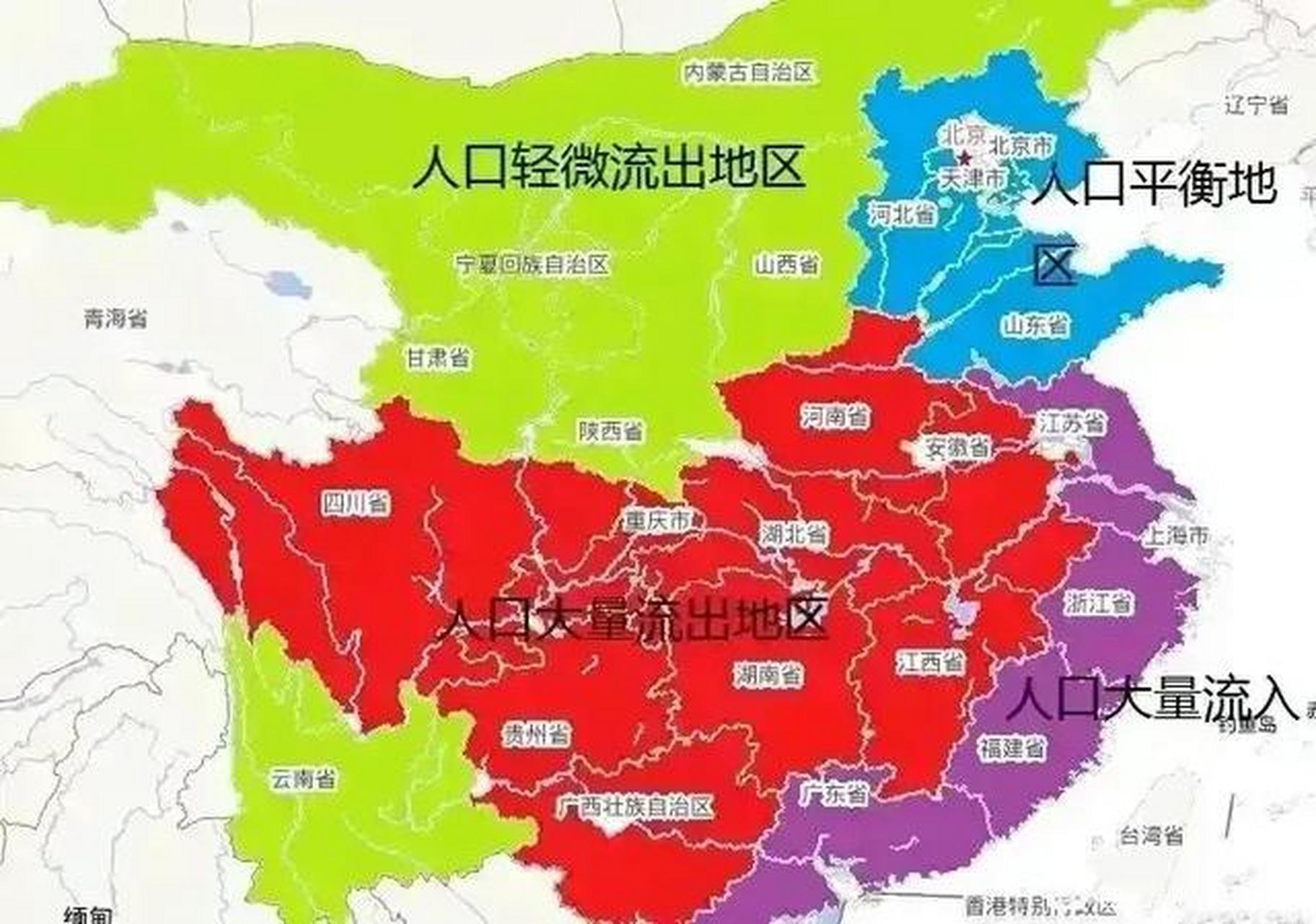 中国人口流向图图片