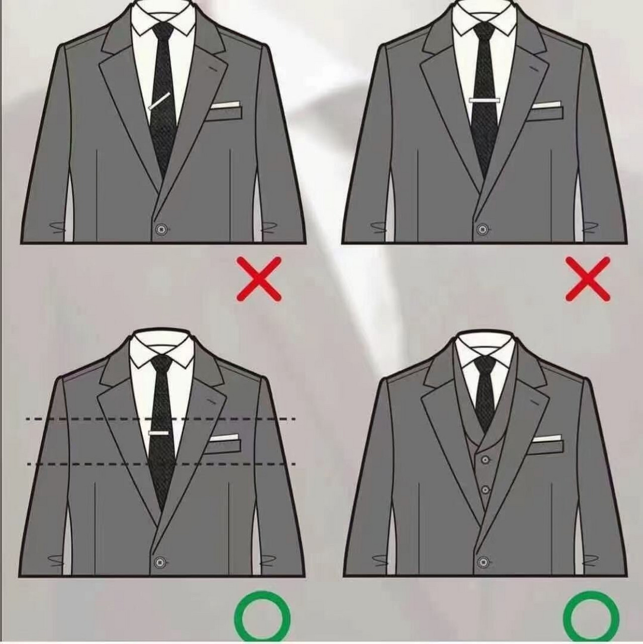 领带夹子夹的位置图片