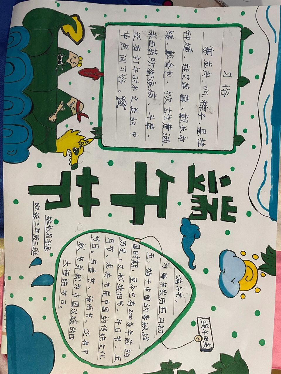 端午节手抄报 三年级