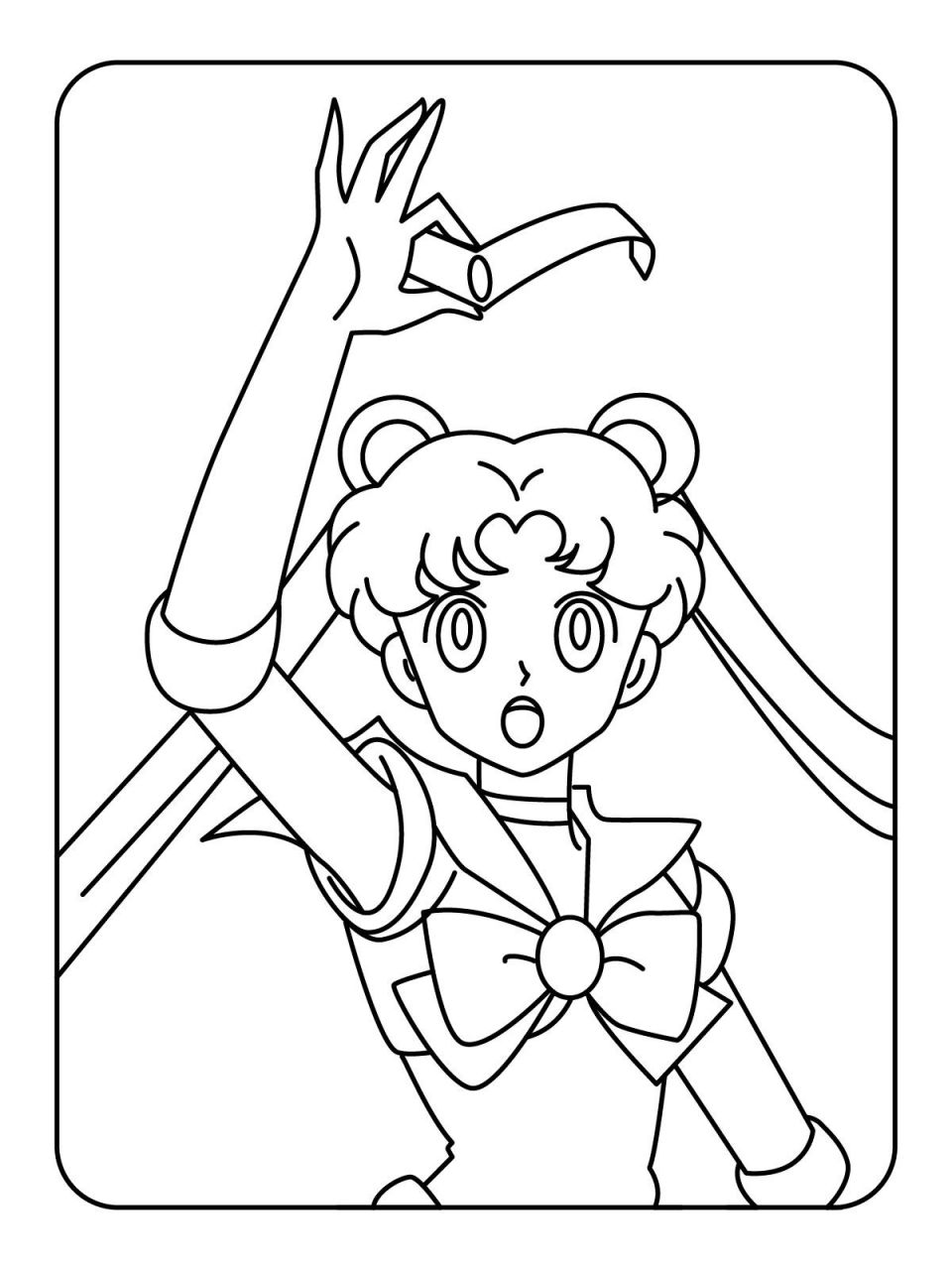 从小看到大的热门动画,美少女战士的涂色简笔画素材来啦!