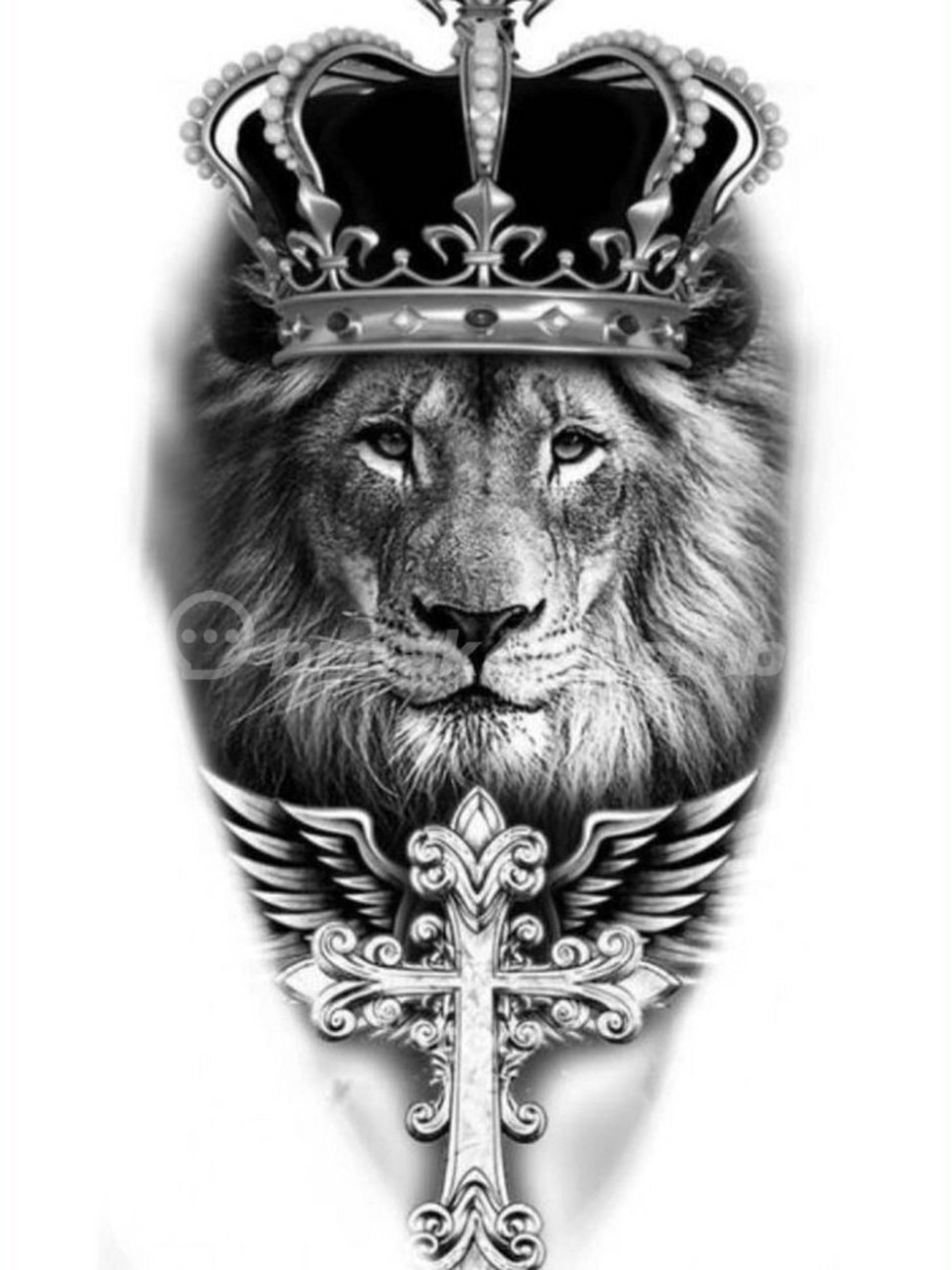 狮子写实纹身,大臂狮子纹身 