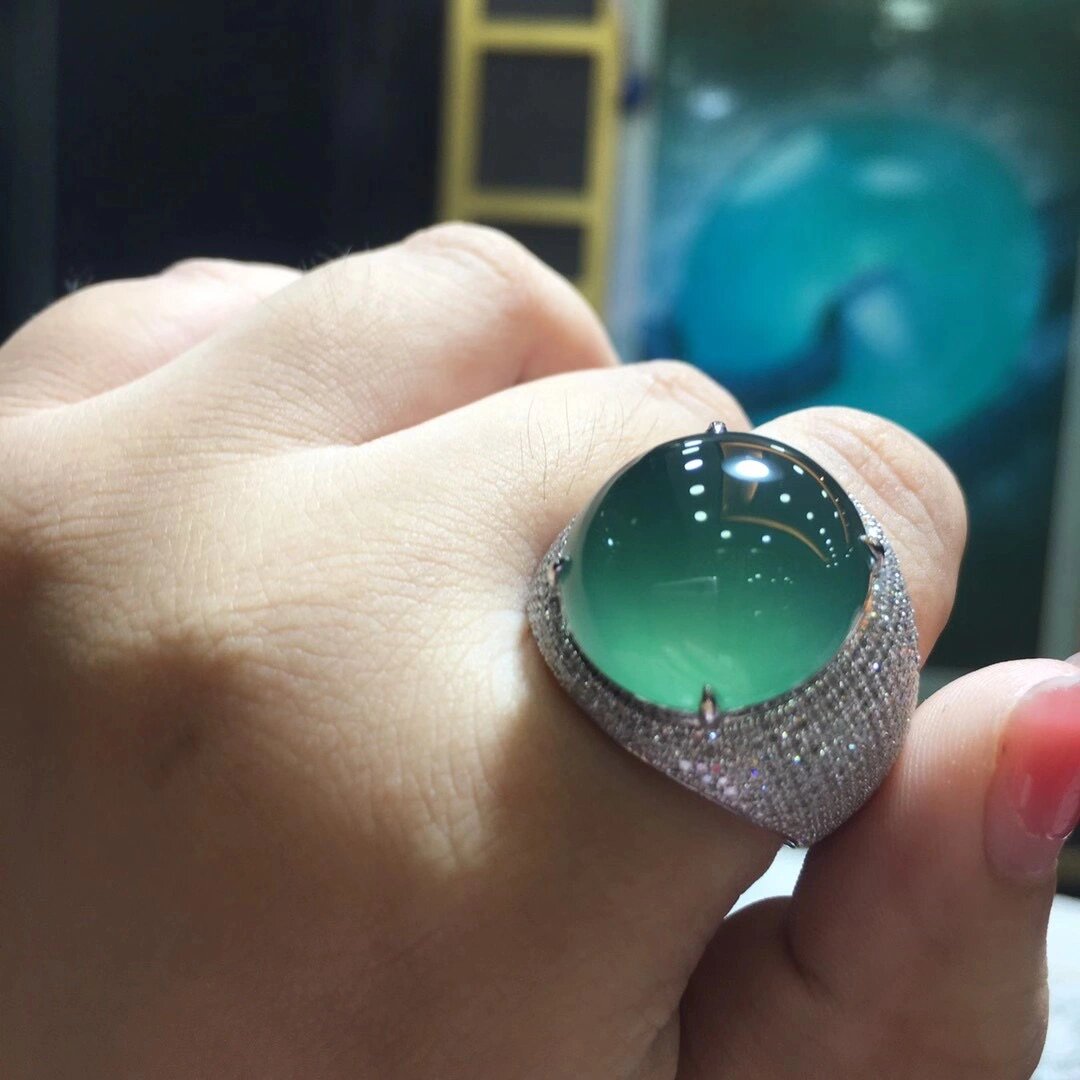 翡翠男戒镶嵌款式分享