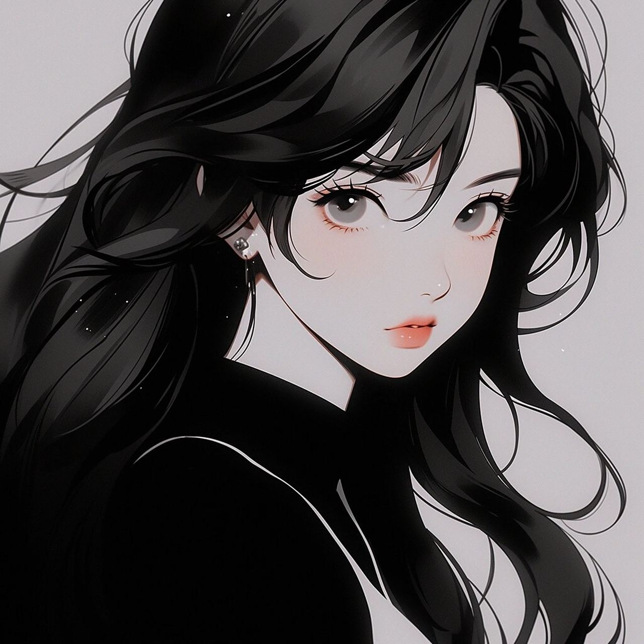 黑白旧漫女生头像|漂亮姐姐的头像 #一张照片高级感# #漫画头像