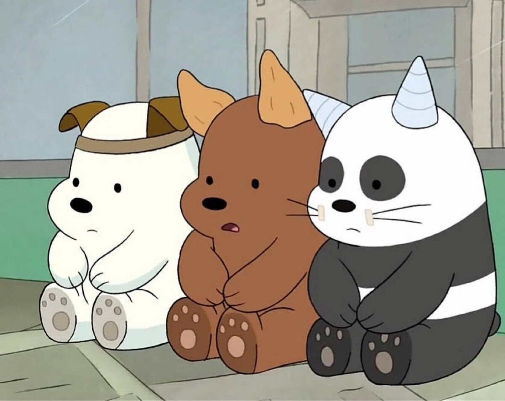 三只裸熊背景图和头像