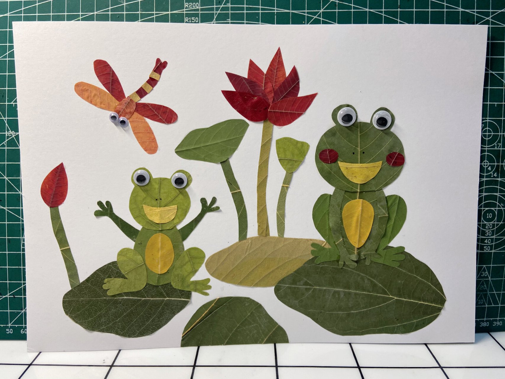 树叶画树叶贴画～青蛙