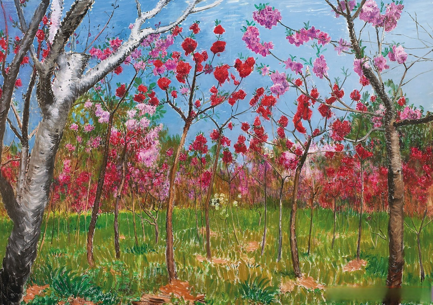 画家周春芽笔下的桃花