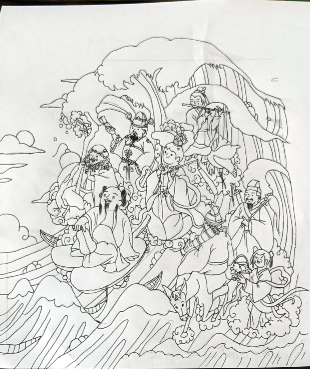 完成啦! 八仙过海手抄报