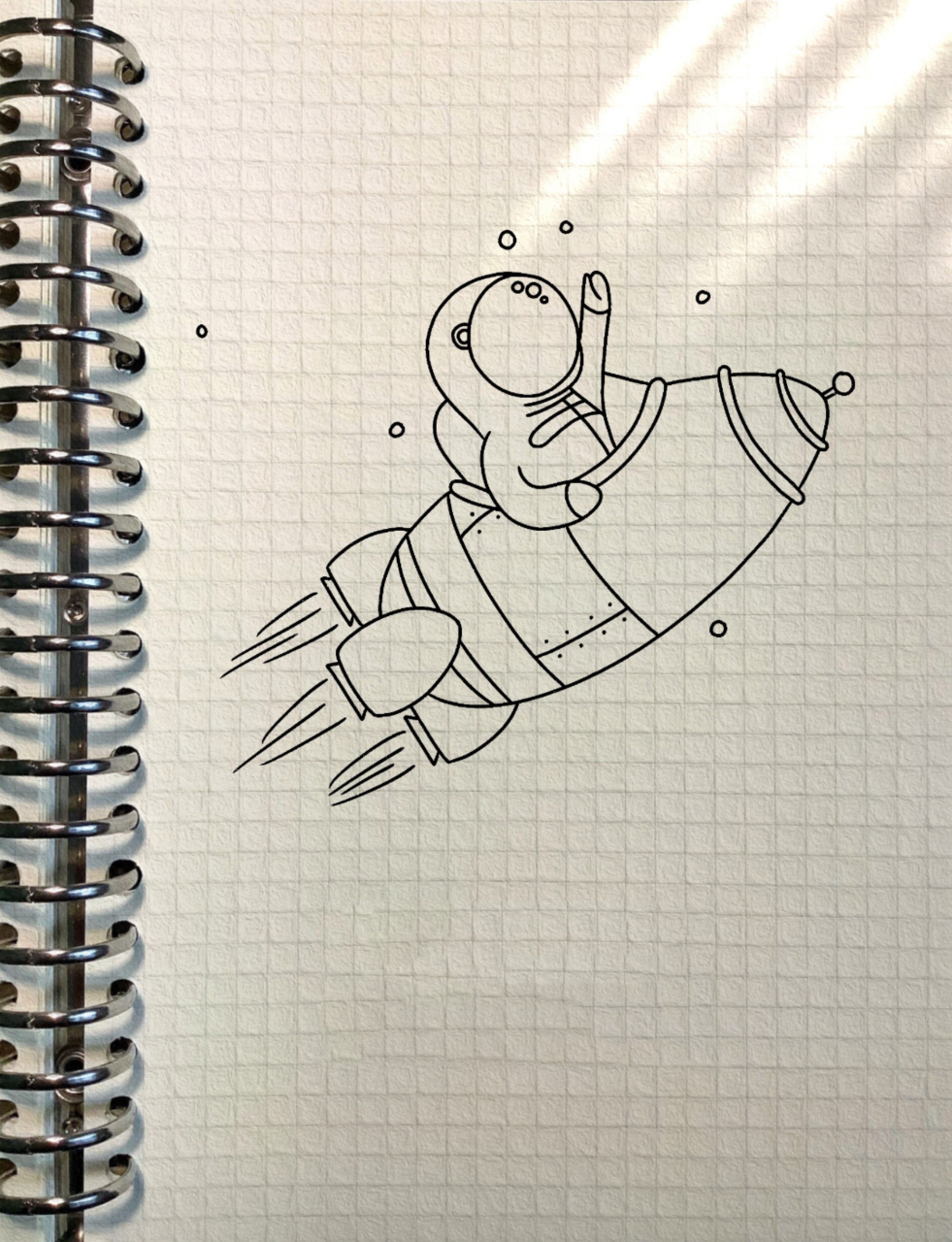 简笔画分享(95)宇航员(内有过程) 不要急,你的宇航员还在太空漫步替你