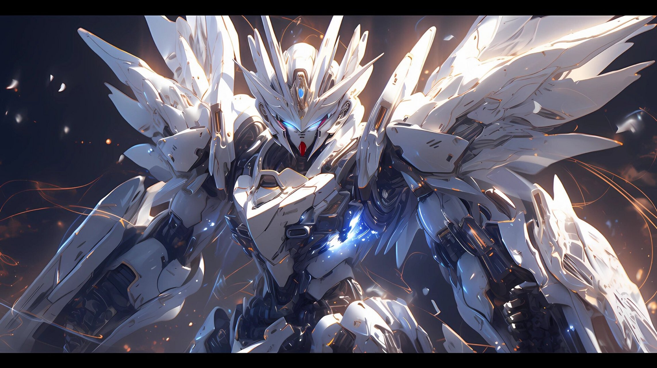 midjourney|白色高达|4k 16:9电脑壁纸 gundam高清 4k ai绘画第七天