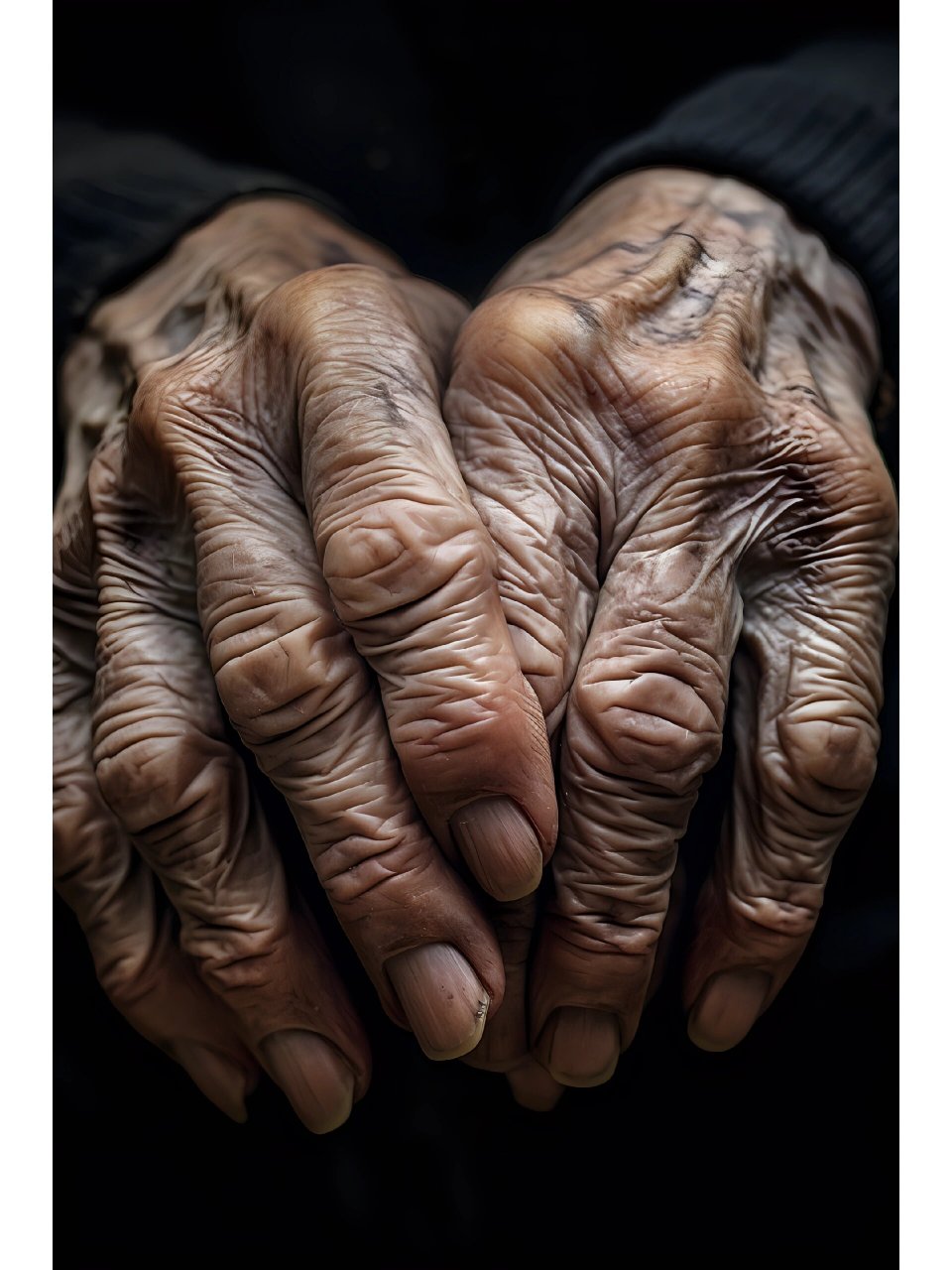 母亲苍老的手(绘画素材) 母亲的手很粗糙布满老茧,皱纹,苍老的手长年