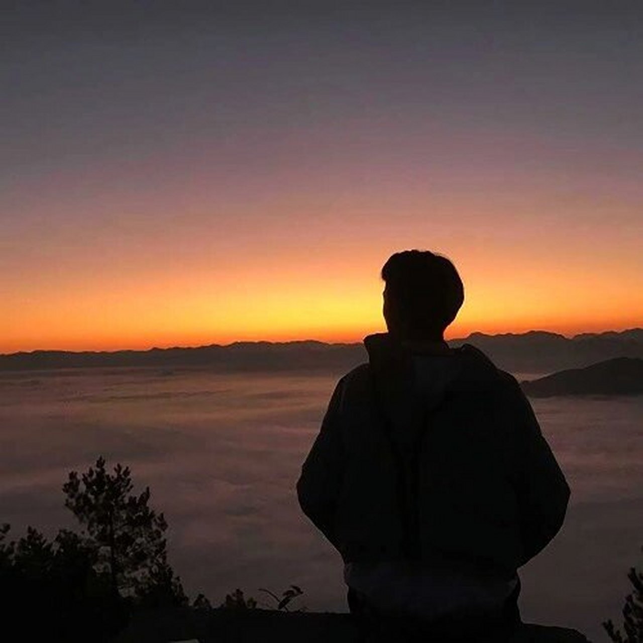 头像天空风景男图片