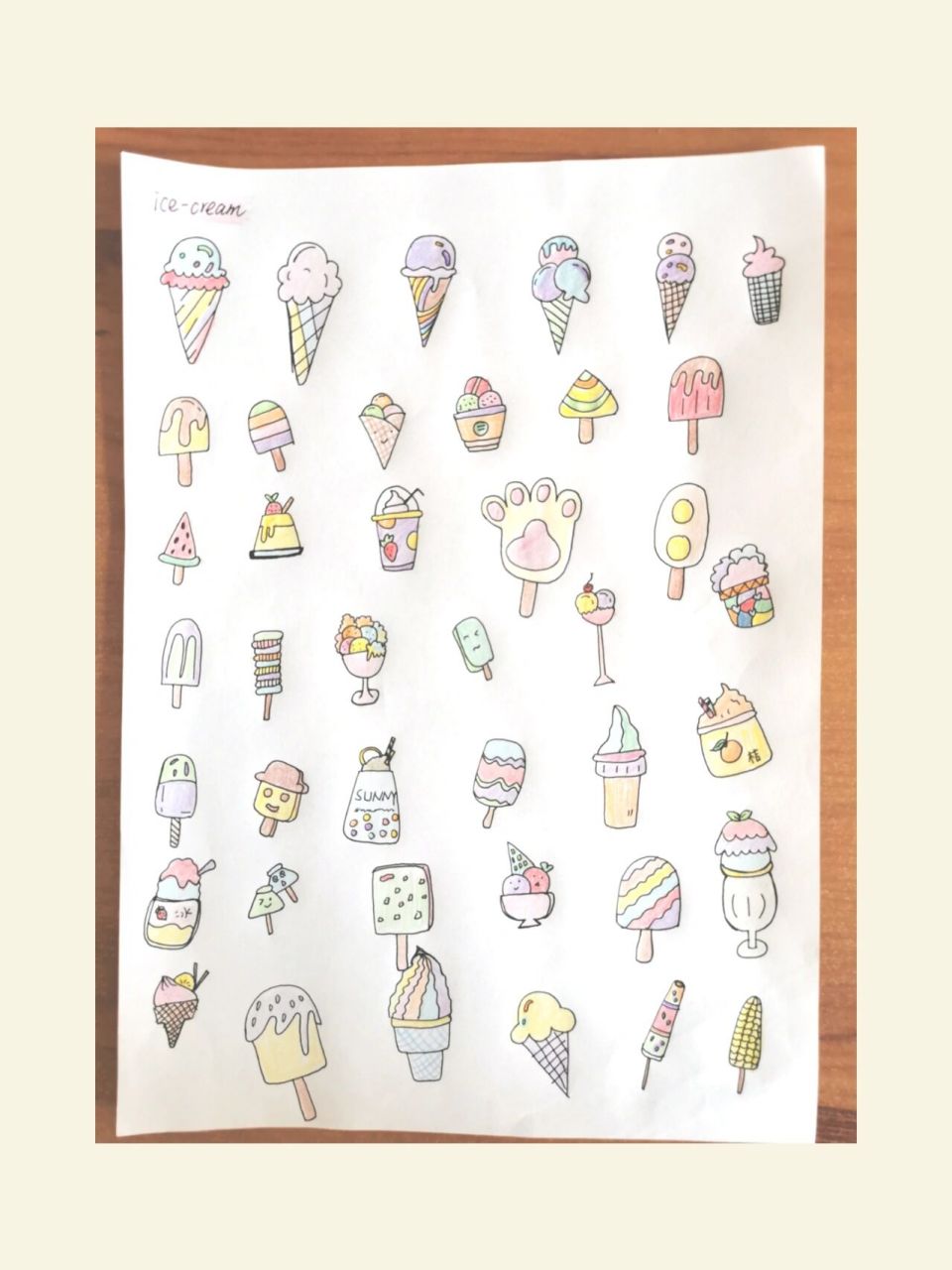 简笔画分享4:冰激凌 ice cream