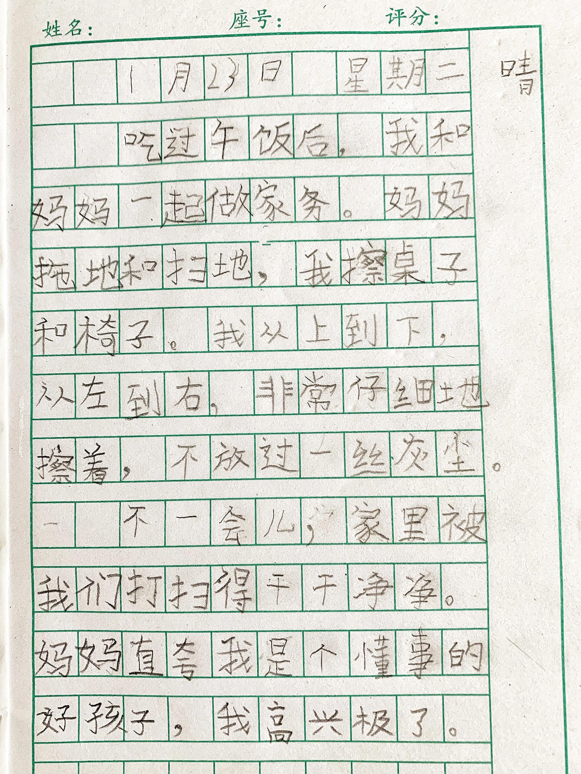 二年级娃写的日记9999