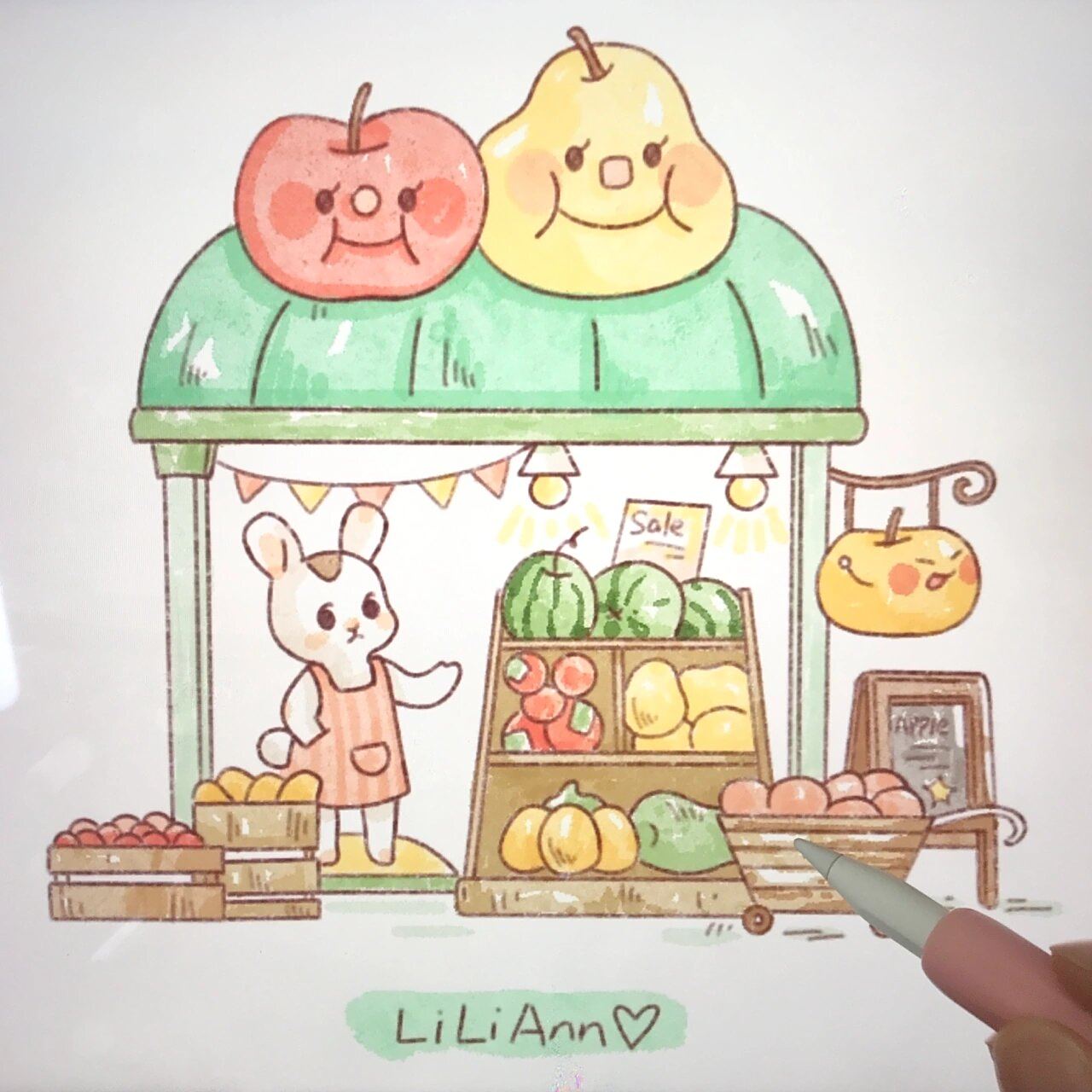 简笔画|一起来画可爱兔子简笔画吧 今日兔子村水果店开门啦.