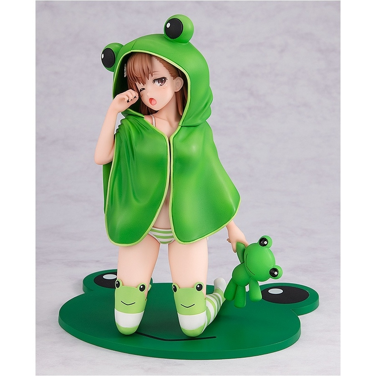 《科学超电磁炮t》,女主角之一的「御坂美琴」以身穿「呱太」造型的连