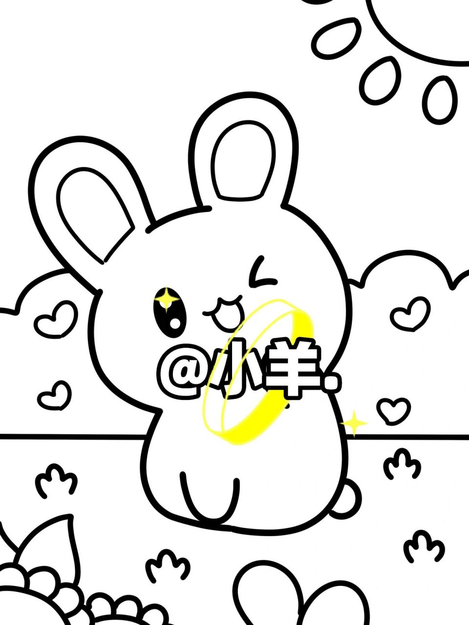 小兔子儿童创意画 动物儿童画 简单 #创意美术儿童画# #简笔画教程