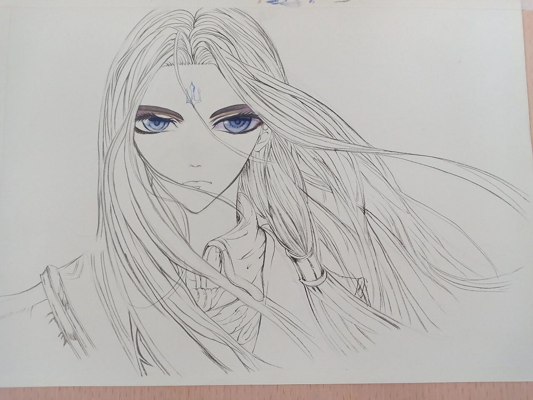 2019年我画的斗罗大陆之海神修罗神唐三 水彩步骤图!希望涨粉 帅帅帅