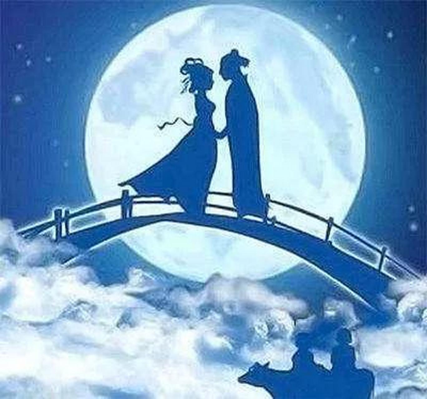 喜鹊搭桥,情深意切, 只愿天长地久,永不分离.