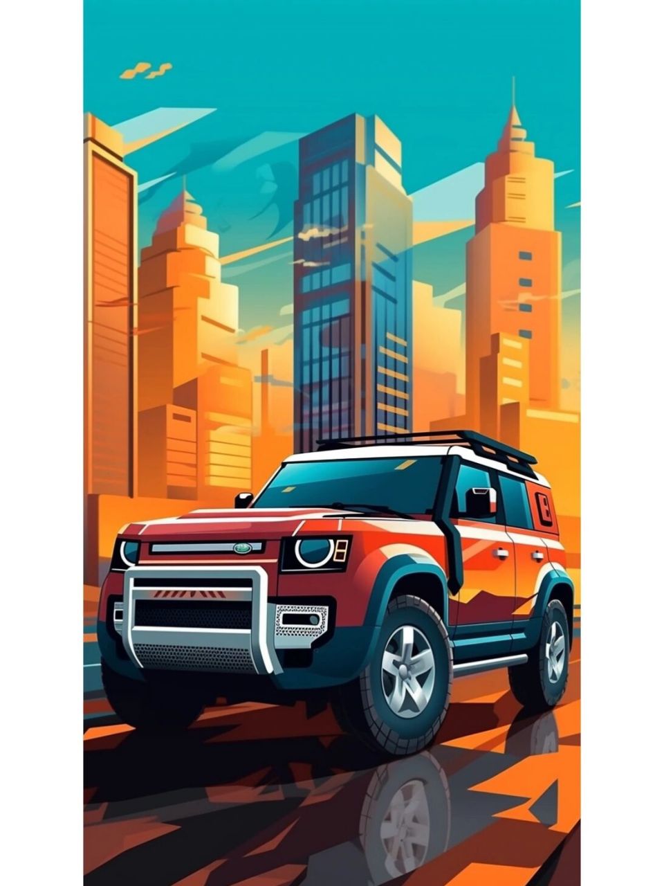路虎卫士插画壁纸