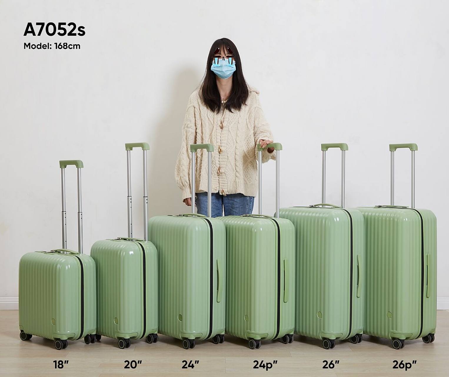 阿季行李箱全尺寸身高对比 一直有小伙伴纠结行李箱每个尺寸的实物