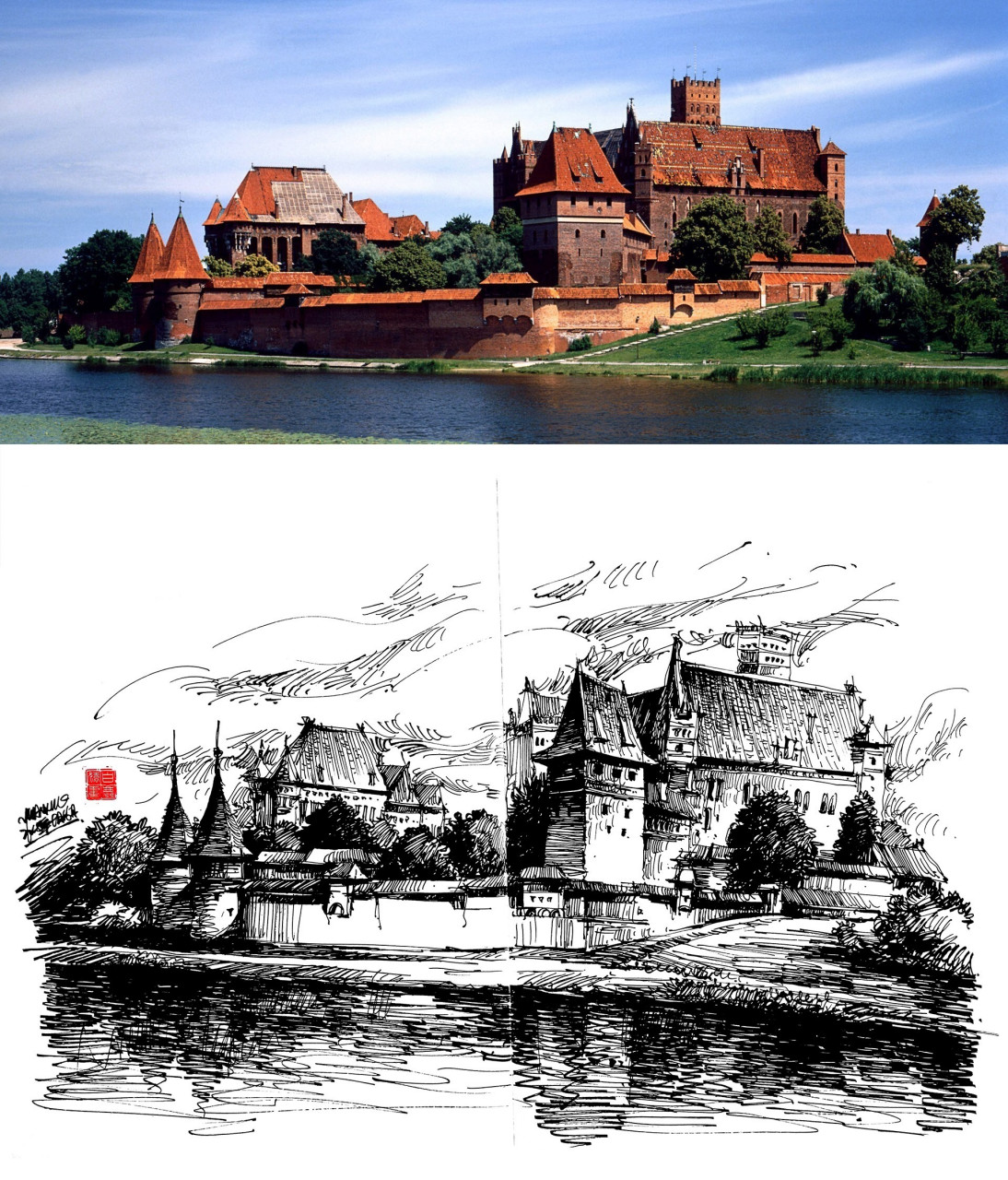 钢笔手绘建筑速写对照实景图(多图干货)