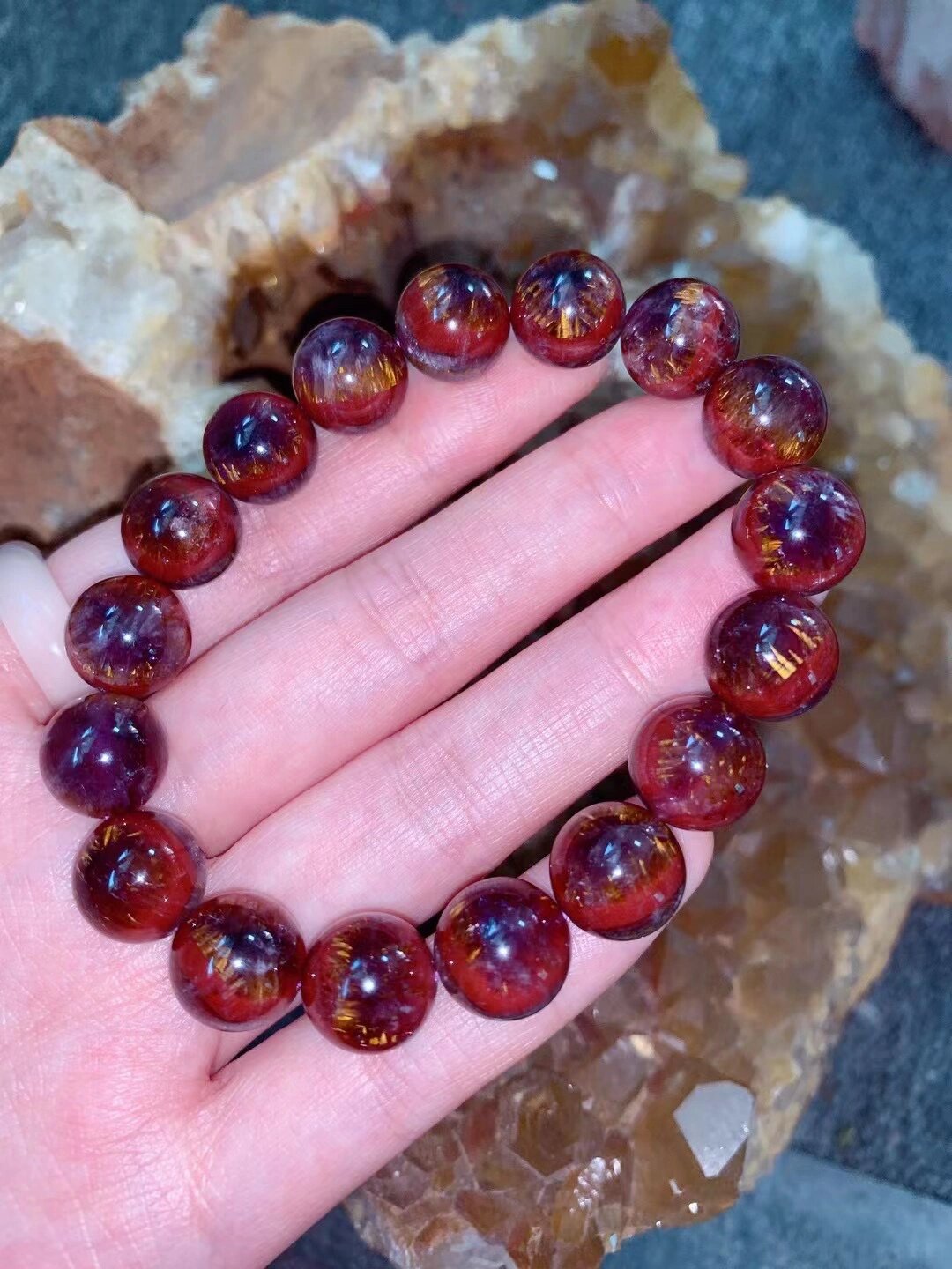 天眼极光23 高品质极光23"幸运水晶",一体能量轮脉极光23聚宝盆手链!