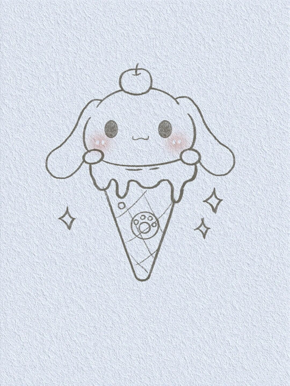 冰淇淋牌玉桂狗/可爱简笔画教程 临摹自 天气冷了,吃冰激凌是不是会更