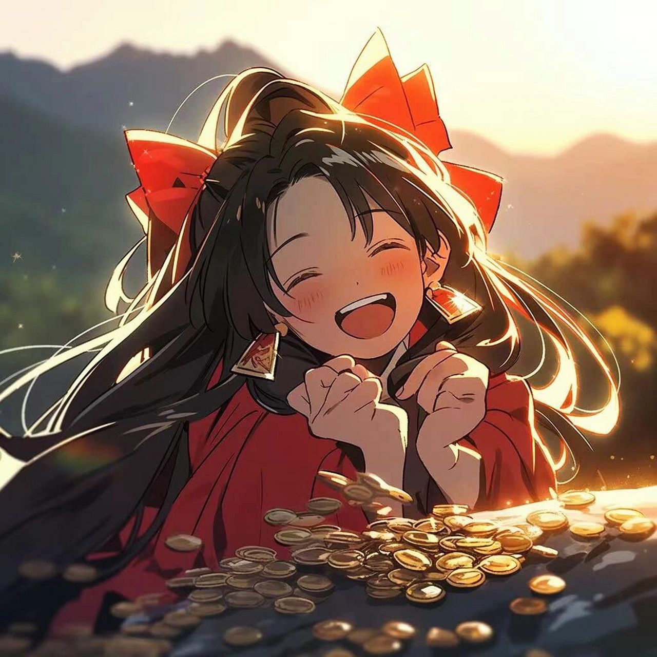 暴富女生头像/治愈系  我可以没有爱情过顾,不能没有收入.